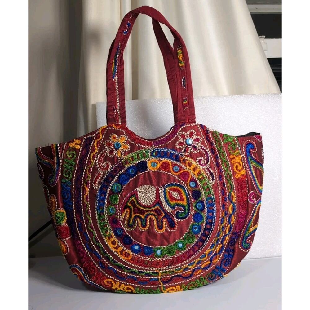 Shambala Shoulder Bag Handcrafted Indian Art Rajasthani Boho Elephant Unique